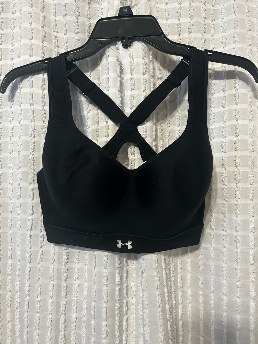 Under Armour Black 34D Sports Bra with Crisscross Back